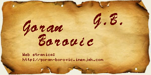Goran Borović vizit kartica